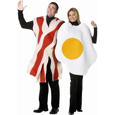 Disfraz de huevo con bacon 2 en 1 para pareja