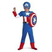 Disfraz de Capitán América musculoso para niño